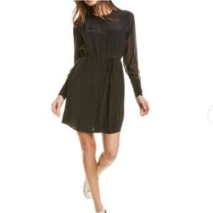 Club Monaco Sheer Play Shirt dress 6 silk
